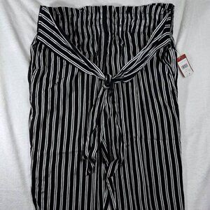 Love Scarlett Womens Pants Size XL Multicolor Striped Elastic Waist Belted Pants